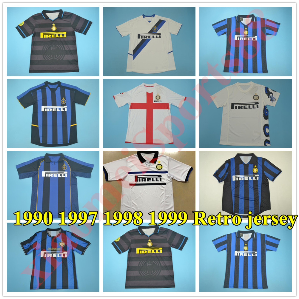 1990 1997 1998 1999 Inter Vinatge Milan Retro Soccer Jersey 9 RONALDO 22 MILITO 10 SNEIJDER BAGGIO ZANETTI VIERI Football Shirt Kits, As shown in illustration
1990 1997 1998 1999 Inter Vinatge Milan Retro Soccer Jersey 9 RONALDO 22 MILITO 10 SNEIJDER BAGGIO ZANETTI VIERI Football Shirt Kits, As shown in illustration