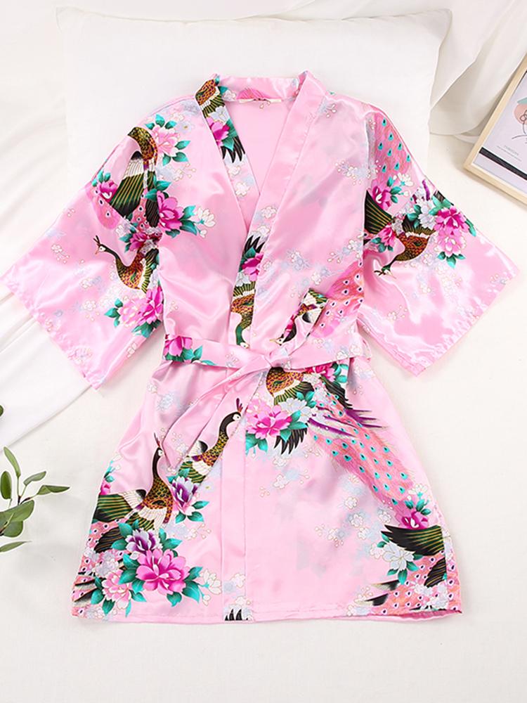 Women's Sleepwear Female Bathrobe Peacock Print Peignoirs For Women Nightgown Lace Up Kimono Woman Summer Satin Nightgowns Home Clothes, Green
Women's Sleepwear Female Bathrobe Peacock Print Peignoirs For Women Nightgown Lace Up Kimono Woman Summer Satin Nightgowns Home Clothes, Green