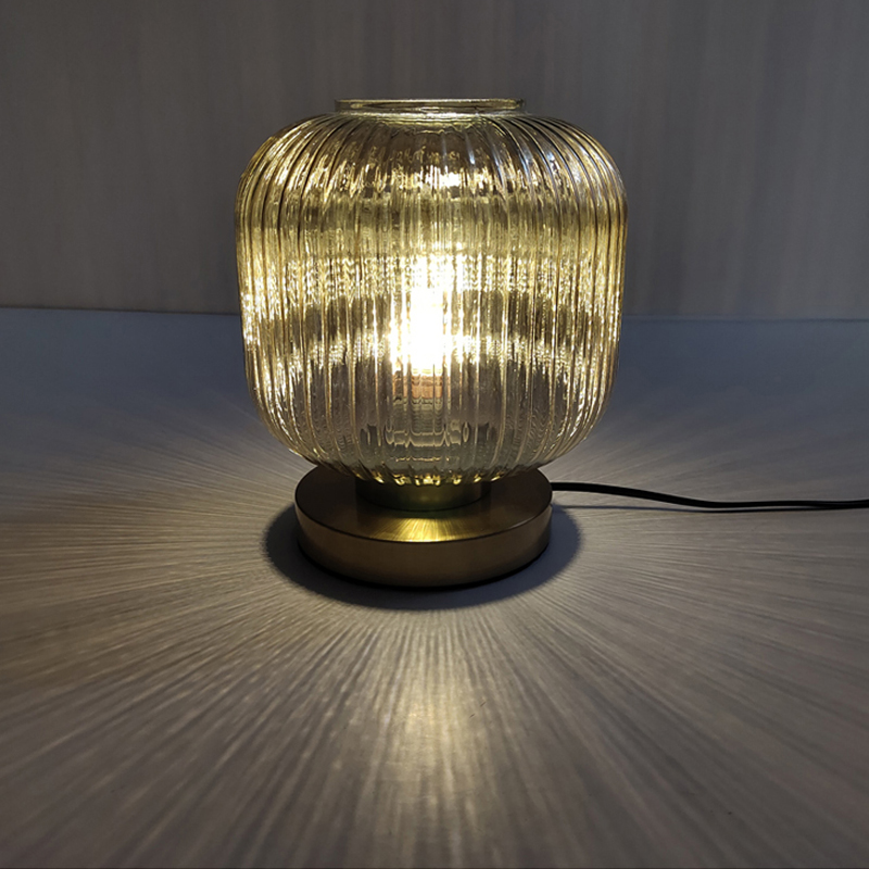 Pumpkin table lamp glass decorative lamp Smoky Gray Glass Design by Nordic Study Bedroom lamp light fixtures