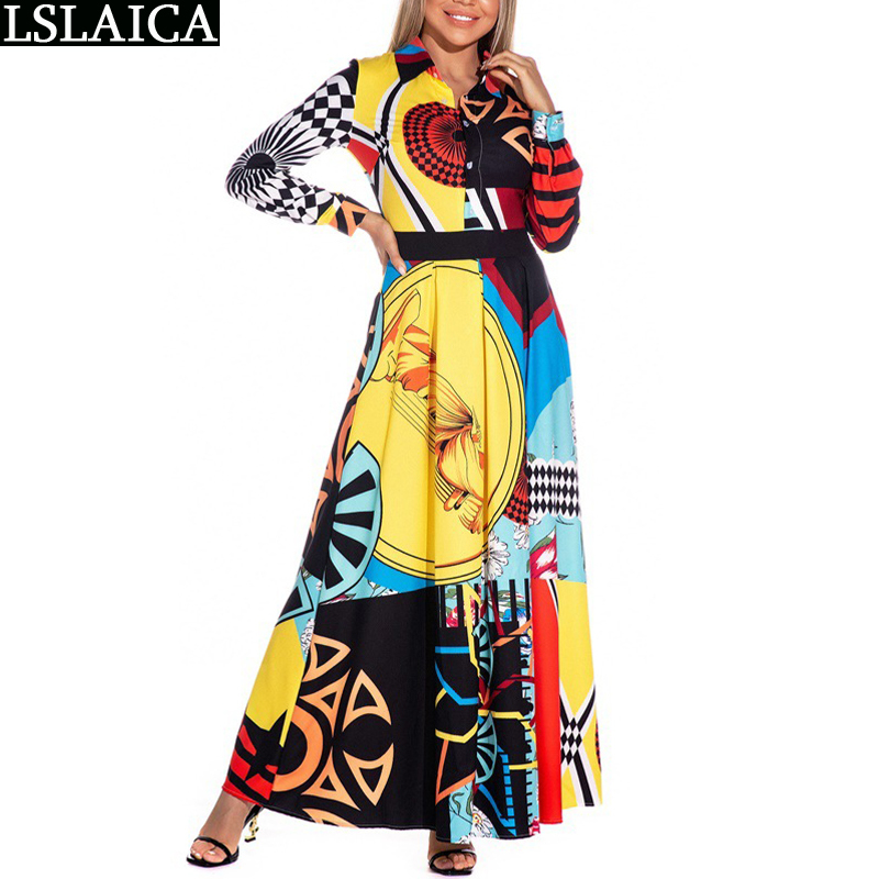 Women Dress Elegant Long Sleeve Turn-down Collar Print Fashion Midi Dresses for Streetwear Evening Party Vestido De Mujer 210520, Yellow
Women Dress Elegant Long Sleeve Turn-down Collar Print Fashion Midi Dresses for Streetwear Evening Party Vestido De Mujer 210520, Yellow