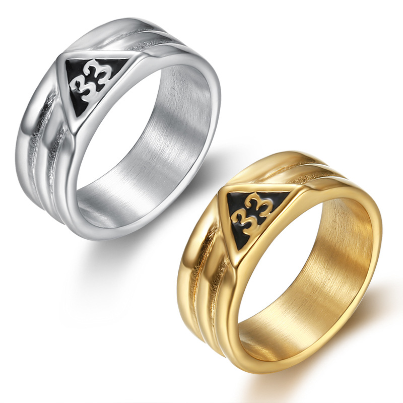Gold Plated Scottish Rite 33rd Degree Grooved Band Rings Stainless Steel Freemason Ring Masonic Ring Freemason's Jewelry for Free Masons, Golden;silver
Gold Plated Scottish Rite 33rd Degree Grooved Band Rings Stainless Steel Freemason Ring Masonic Ring Freemason's Jewelry for Free Masons, Golden;silver
