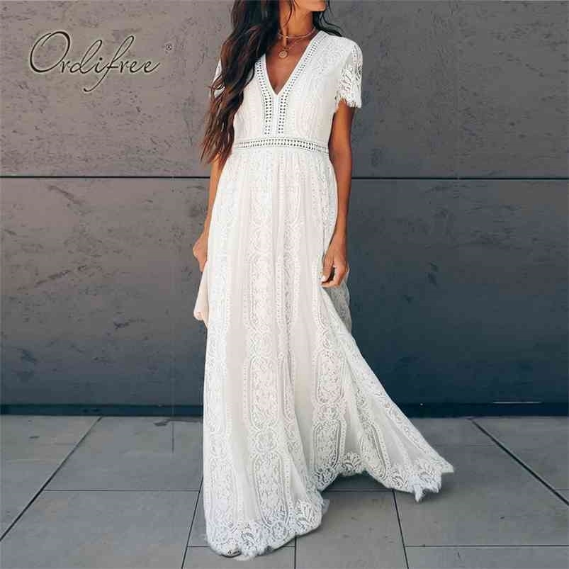 Ordifree Summer Vintage Women Maxi Party Dress Short Sleeve White Lace Long Tunic Beach Vocation Holiday Clothes 210701
Ordifree Summer Vintage Women Maxi Party Dress Short Sleeve White Lace Long Tunic Beach Vocation Holiday Clothes 210701