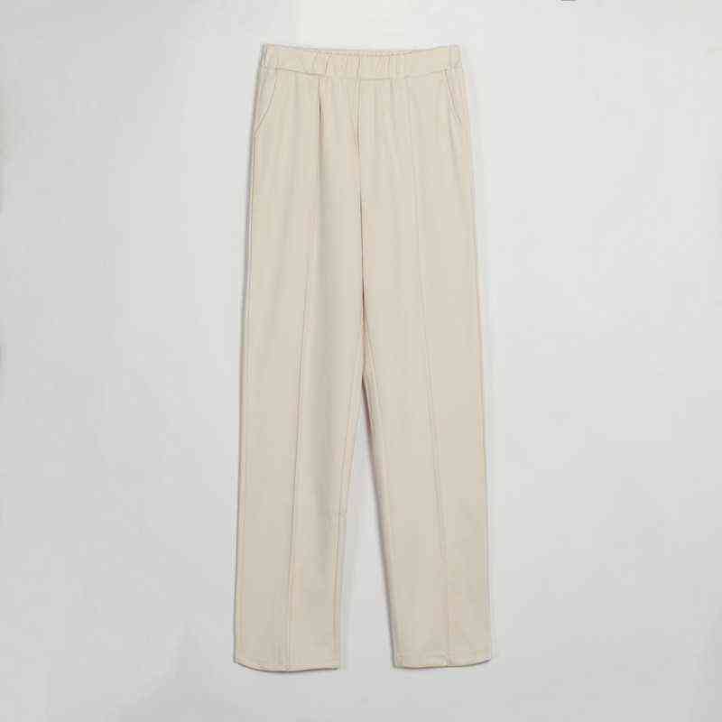 Wixra Womens Harem Thick Pants Casual Elastic Waist Black Basic Pockets Office Lady Trousers Autumn Winter 211124Z