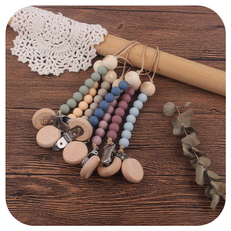 Baby Pacifier Holders Chain Clips Natural Wooden Silicone Teething Beads Newborn Teeth Practice Toys Infant Feeding Kids Chew Toy Love Accessories Animal B8380 от DHgate WW