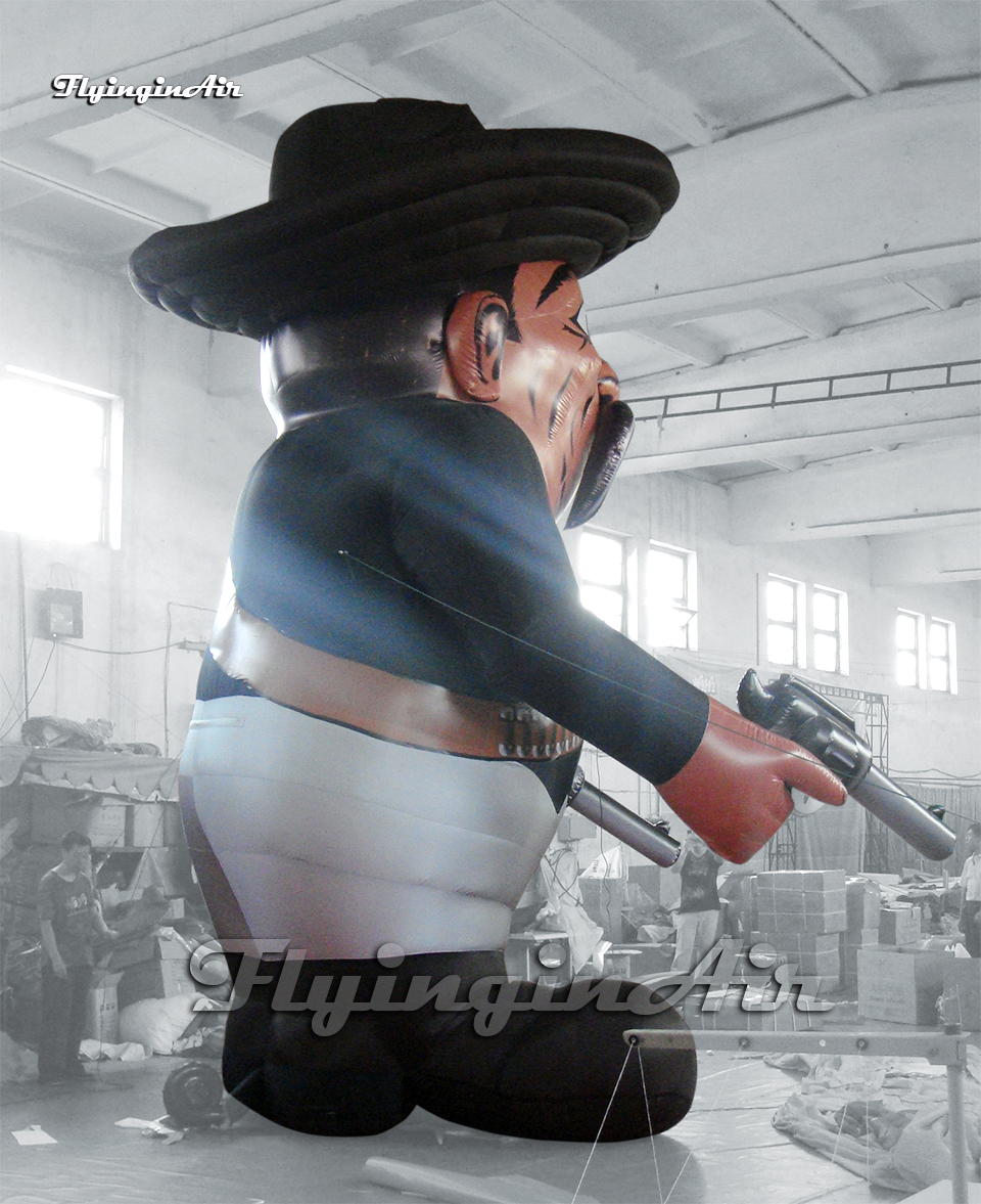 Outdoor Giant Inflatable Cowboy 6m Height Cartoon Character Model Blow Up Desert Robber Balloon For Carnival Festival Decoration And Parade Show