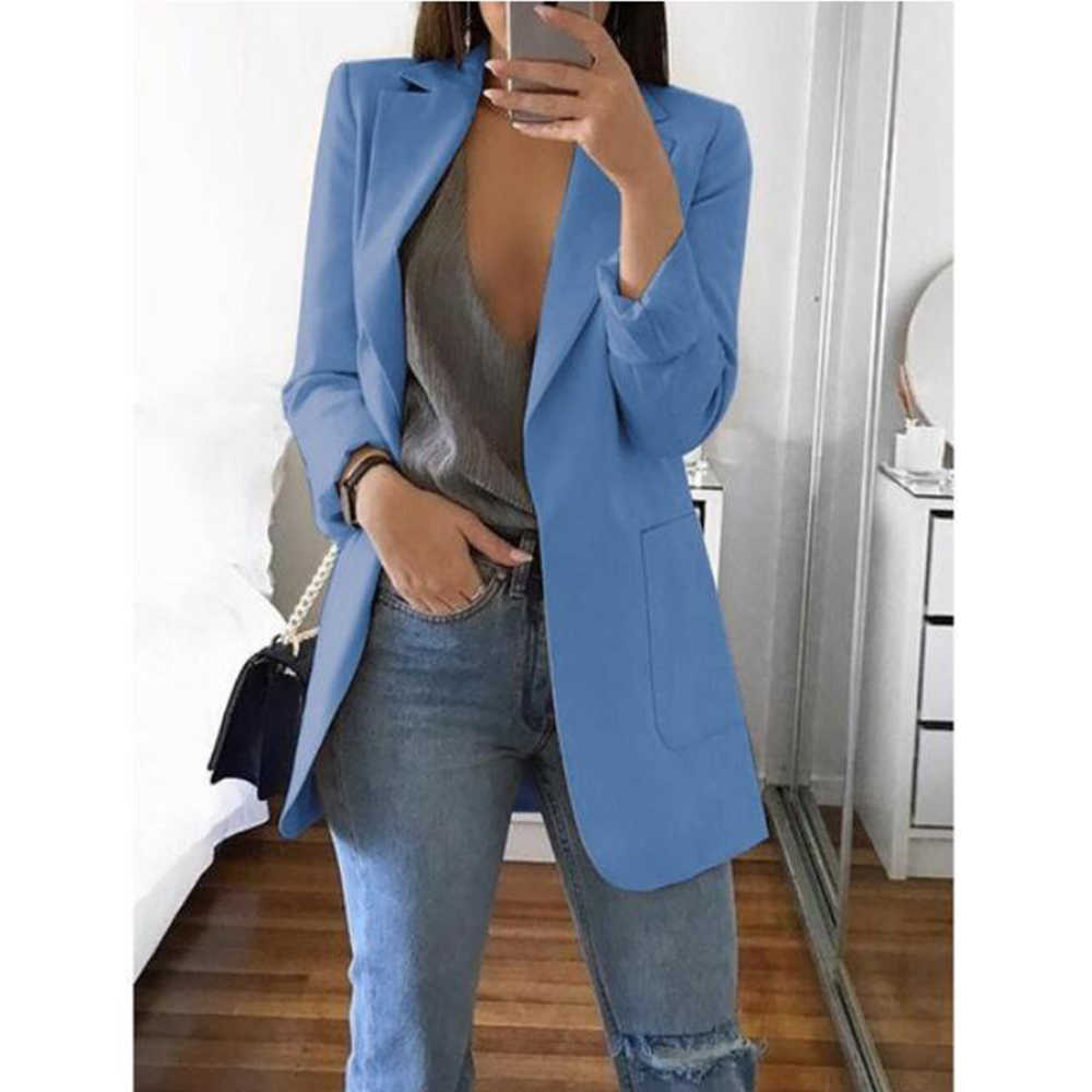 Women's Plus Size Suit Jacket European And American Fashion Lapel Slim Temperament Spring Autumn Casual Office 210930