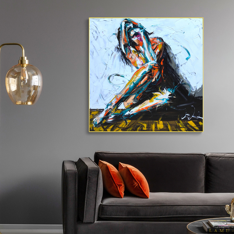 RELIABLI ART Abstract Girl Sexy Woman Pictures Canvas Painting Wall Art For Living Room Potrait Painting Decorative Picture