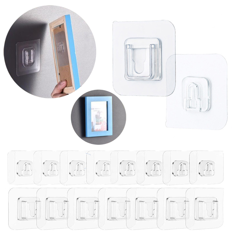 5Pairs Double Sided Adhesive Wall Hooks Wall Hanger Transparent Suction Cup Sucker Strong Hook Wall Storage For Kitchen Bathroom
