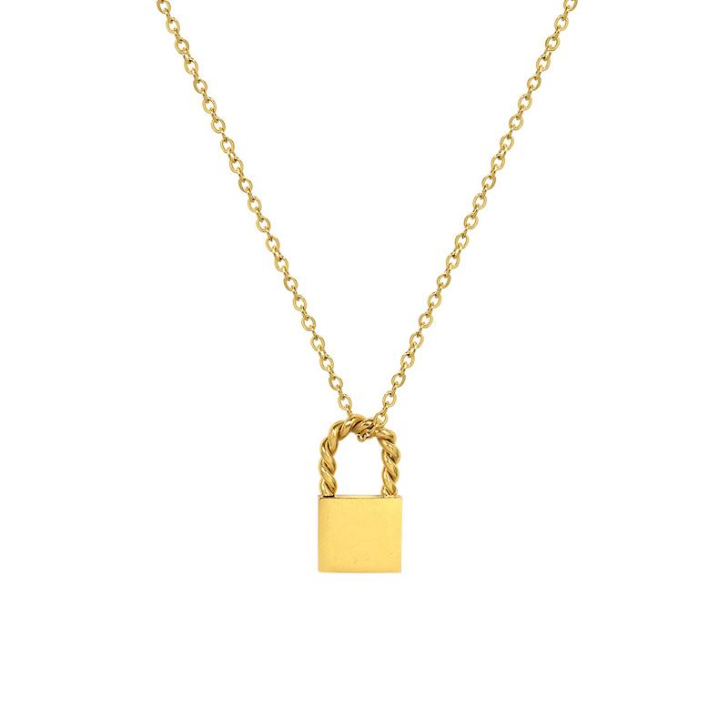Pendant Necklaces Minimalist Lock For Women Chain On Neck Statement Gold Color Stainless Steel Jewelry Party Gift
Pendant Necklaces Minimalist Lock For Women Chain On Neck Statement Gold Color Stainless Steel Jewelry Party Gift