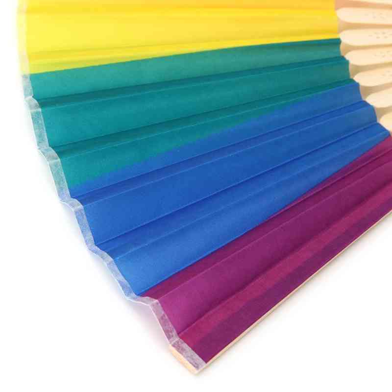 Rainbow Hand Hero Folding Fan Dance For Bruiloft Theme Festivals Decoration Fan