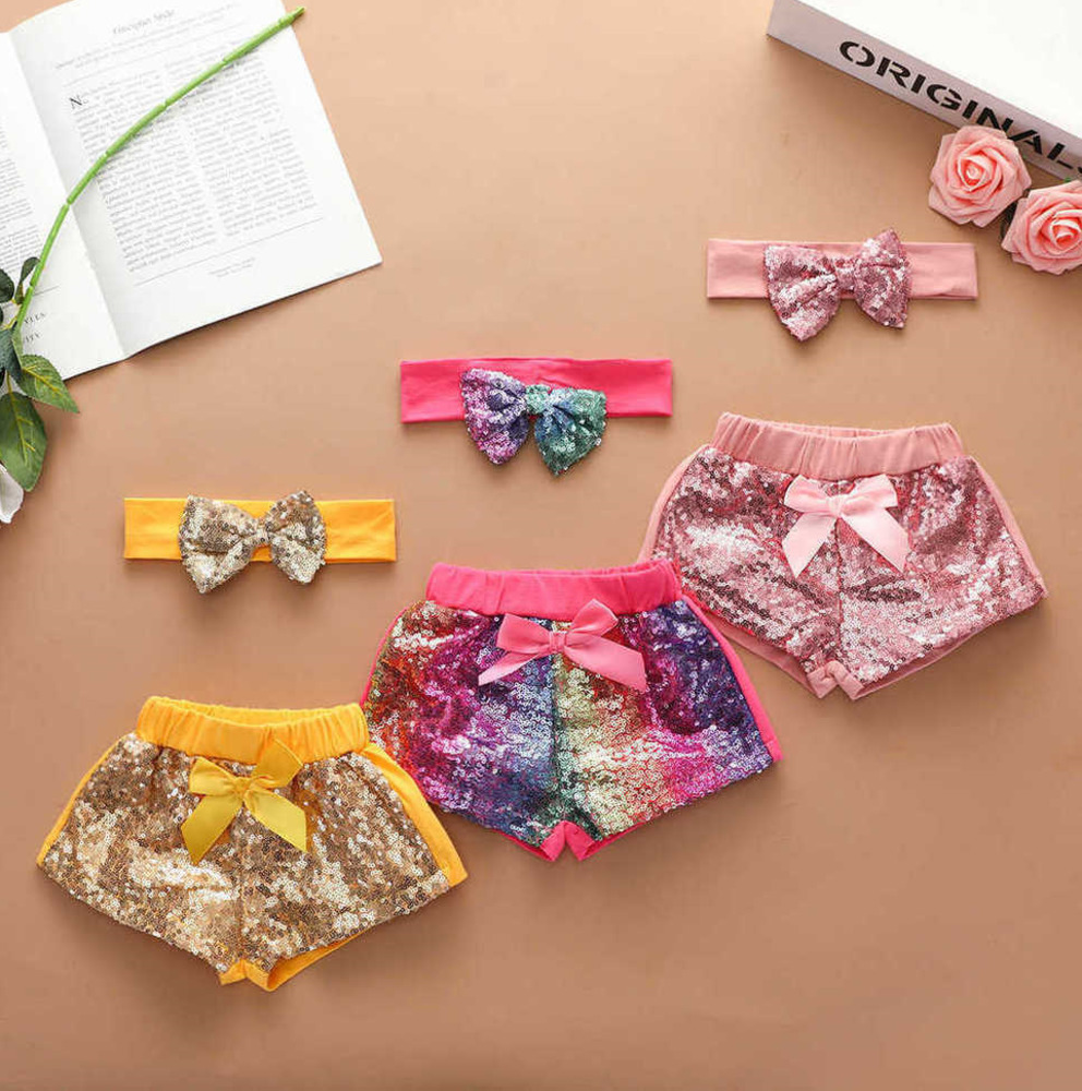Ins Baby Infants Headband And Shorts 2 Piece Set Sequins Hair Wrap Big Bow Hairbands Cute Rainbow Sequined Shorts Summer Clothing For 70-100CM Kids G65R8SP, Pink
Ins Baby Infants Headband And Shorts 2 Piece Set Sequins Hair Wrap Big Bow Hairbands Cute Rainbow Sequined Shorts Summer Clothing For 70-100CM Kids G65R8SP, Pink