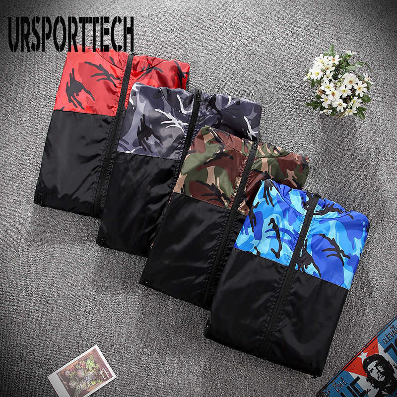 Spring Autumn Mens Thin Jacket Casual Camouflage Hoodie Jacket Men Waterproof Clothes Men's Windbreaker Coat Male Outwear 5XL6XL 210528