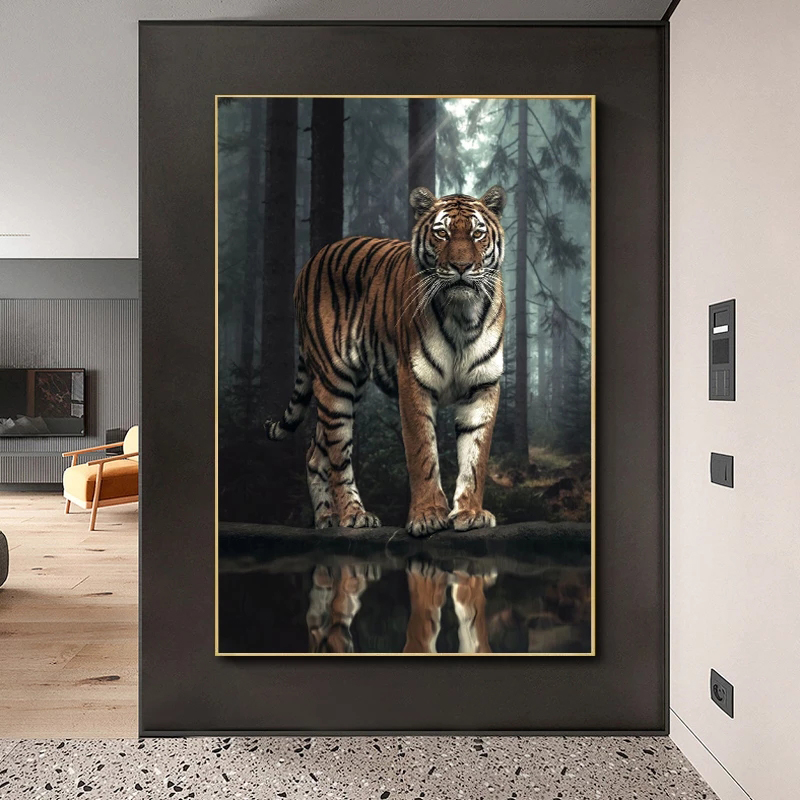 Modern Bos Poster Wild Dier Tijger Foto Canvas Schilderij Wall Art Prints Voor Woonkamer Interieur Woondecoratie Cuadros