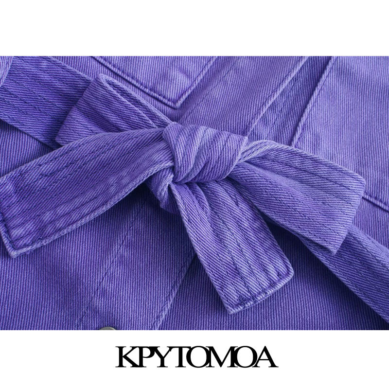 Women Fashion With Belt Loose Frayed Trim Denim Jacket Coat Long Sleeve Pockets Female Outerwear Chic Tops 210420