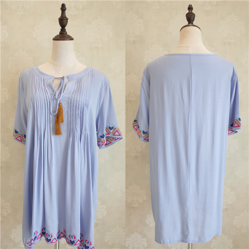 Embroidery Cotton Beach Caftan Tunic Cover up Saida de Praia Swimsuit Women Bikini cover Pareo Sarong wear #Q799 210420