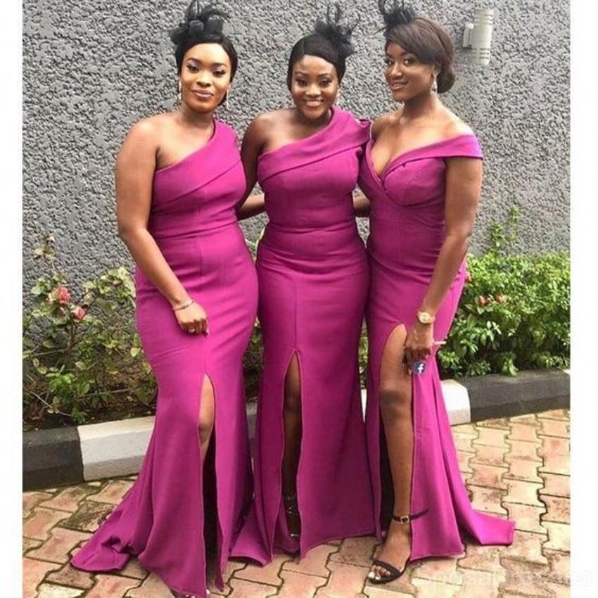 Sexy Bridesmaid Dresses Fuia Or Length Wedding Guest Junior Maid Of Honor Dress Elastic Silk Like Satin Party Gowns Mermaid Side Split 403 6660311