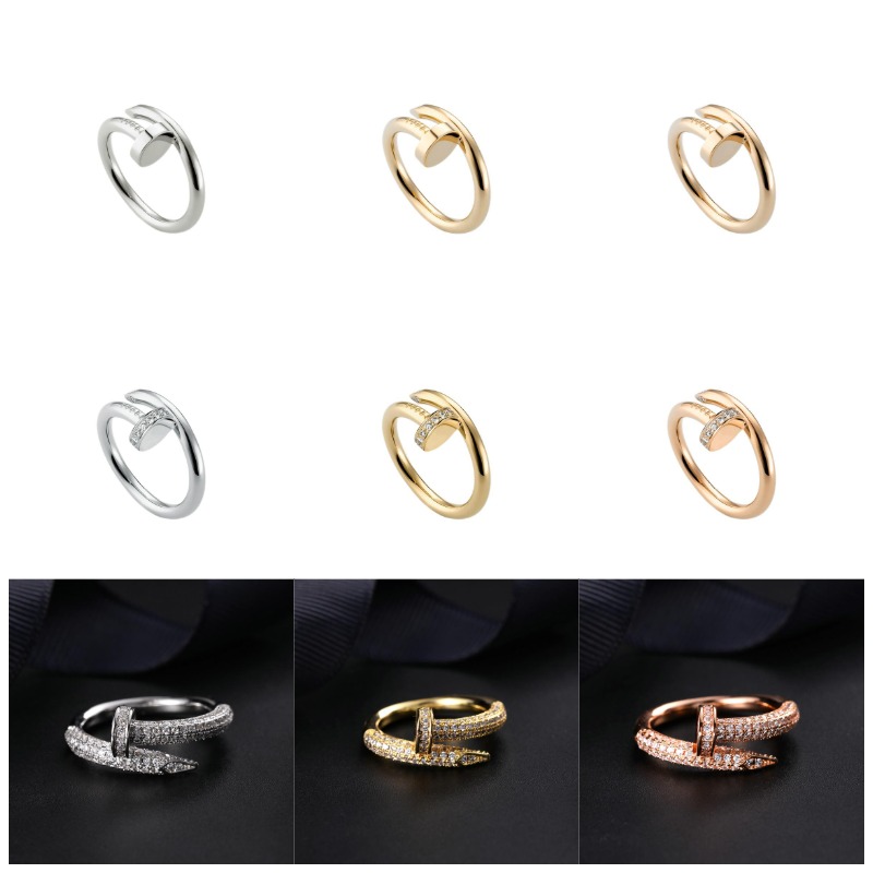 Nail Ring Men's Band Rings Classic Luxury Designer Jewelry Women Titanium Steel Alloy Gold-Plated 3 Colors Gold/Silver/Rose Never Fade
Nail Ring Men's Band Rings Classic Luxury Designer Jewelry Women Titanium Steel Alloy Gold-Plated 3 Colors Gold/Silver/Rose Never Fade