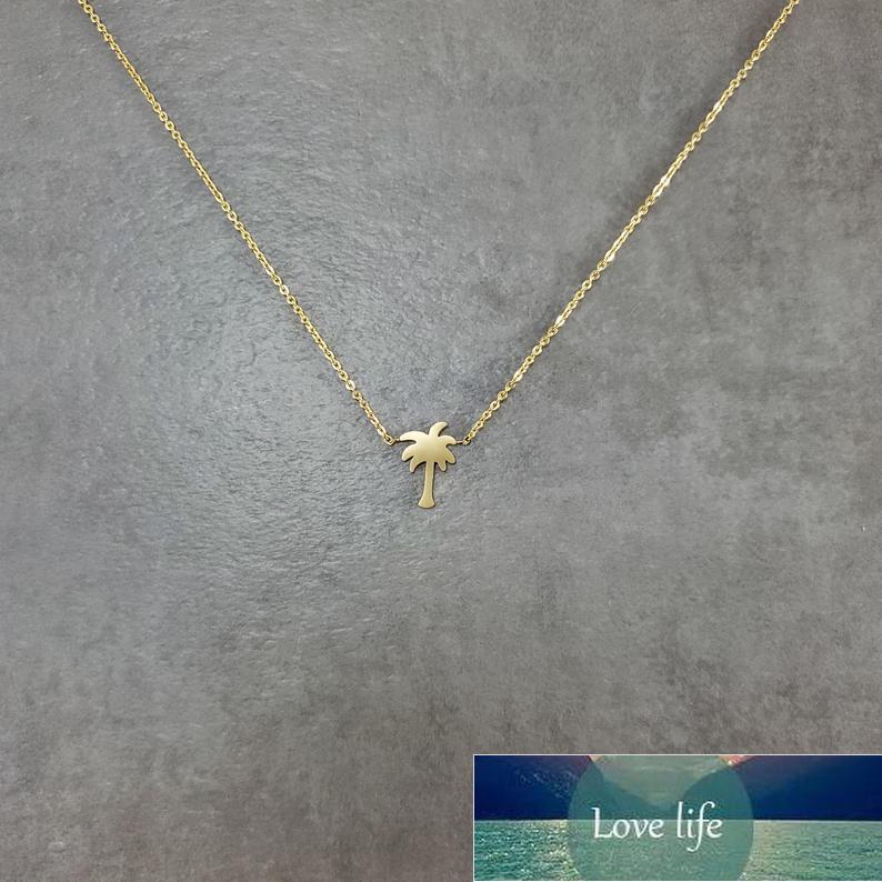 Minimalism Palm Tree Necklaces Women's Dainty Jewelry Stainless Steel Tropical Leaves Arecaceae Hawaii Plant Friendship Necklace