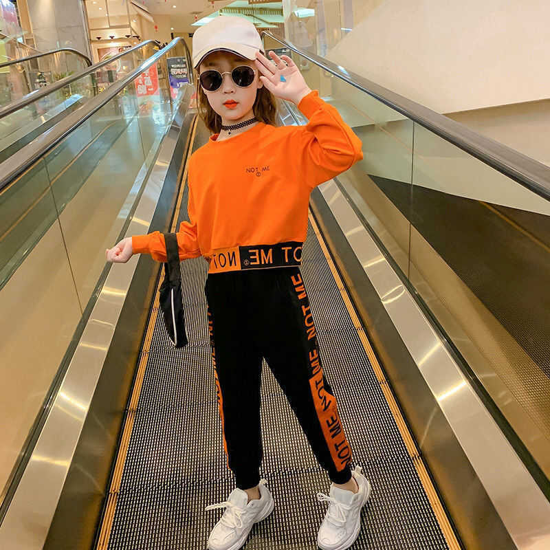 Girls Clothes Set Teen Tracksuit Spring Autumn Long Sleeve 2pcs Children Suits Girl Sportswear Sets 8 9 10 12 years 211025