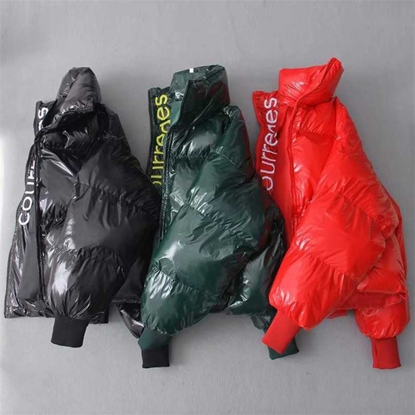 Winter Glossy Down Parka women's Waterproof Coat Embroidery jacket large size Loose Warm Thick Women Jacket 211013