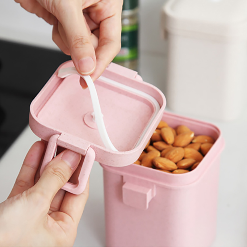 600ml Wheat Straw Lunch Box Healthy Material Bento es Microwave Dinnerware Food Storage Container For Outdoor 210423