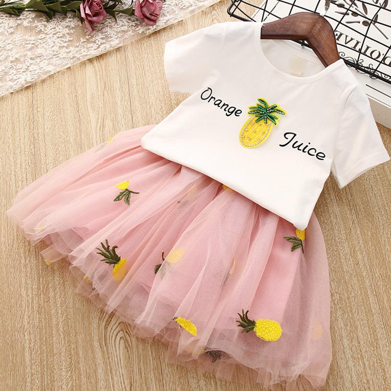 Clothing Sets 2021 Summer Girls' Cute Princess Girl Pineapple Shirt + Gauze Dress 2PCS Suit Kids Clothes Set Children, White
Clothing Sets 2021 Summer Girls' Cute Princess Girl Pineapple Shirt + Gauze Dress 2PCS Suit Kids Clothes Set Children, White