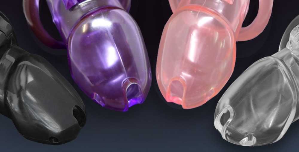 CHASTE BIRD Amazing Price Male Bio-sourced Resin Chastity Device Cock Cage HT V3 Belt With 4 Penis Ring Adult Lock Sex Toy A380 211013