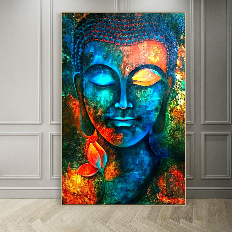 Buddha Pictures Abstarct Colorful Posters Canvas Painting Wall Art For Living Room Entrance Bedroom Modern Decoration NO FRAME