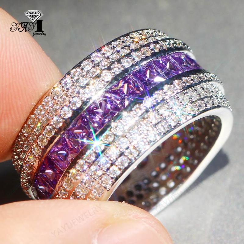 Cluster Rings YaYI Jewelry Fashion Princess Cut Prong Setting Purple Cubic Zirconia Silver Color Engagement Wedding Party Leaves Gift
Cluster Rings YaYI Jewelry Fashion Princess Cut Prong Setting Purple Cubic Zirconia Silver Color Engagement Wedding Party Leaves Gift