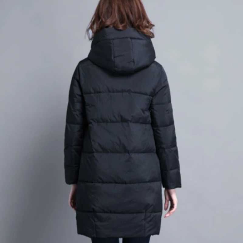 Autumn And Winter Parka Jacket Women Plus Size Women's Cotton-padded Clothes Mid-length Loose Fashion Wild Coat Female 210819