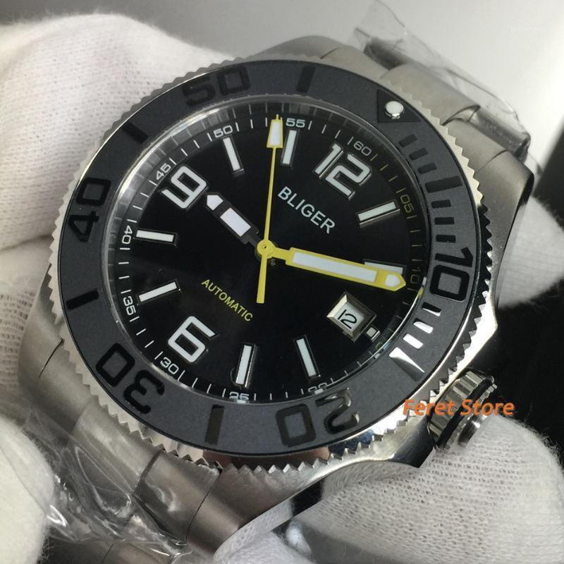 Wristwatches 43mm Top Luxury Luminous Men's Watch Silver Stainless Steel Case Sapphire Glass Black Ceramic Bezel Date Automatic
Wristwatches 43mm Top Luxury Luminous Men's Watch Silver Stainless Steel Case Sapphire Glass Black Ceramic Bezel Date Automatic
