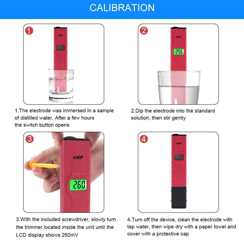 ORP-16911 ORP/ Portable Redox Tester - 1999~1999mV Backlight Lcd Digital Water Quality Test Pen ORP Analyzer Test Monitor