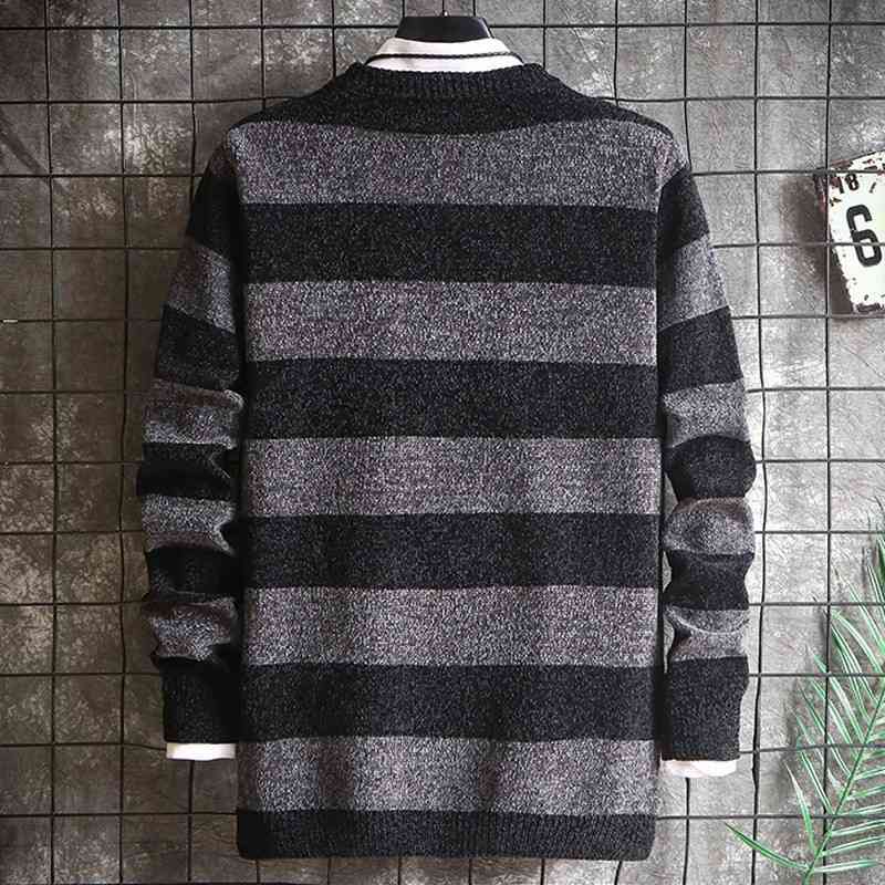 Varsanol O Neck Sweater Men Winter Pullover Sweaters for Men Cotton Embroidery Letter Knitted Sweater Male Clothing Top 3xl 210601