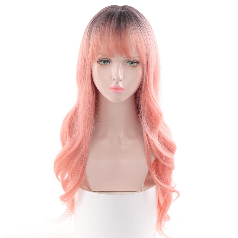 Synthetic Wigs HOUYAN Blue Gradient White Long Curly Hair Lolita Wig Cosplay Micro-curly Natural Heat-resistant