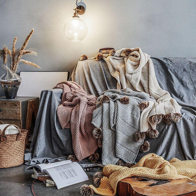 Knitted Super Soft Thread Blanket, Shawl Cover, Small Quilt For Traveling In The Car, Solid Color Is Not Easy To Pilling Blankets