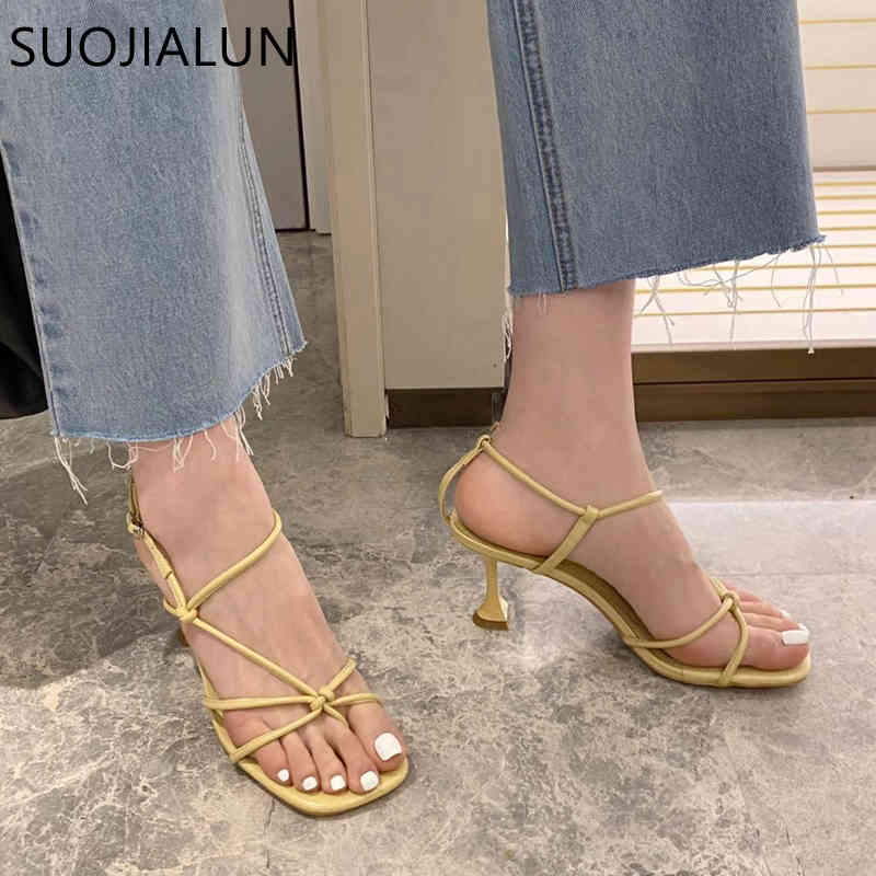 SUOJIALUN 2021 Ankle Strap Sandals Fashion Brand Narrow Band Gladiator Shoes Ladies Thin High Heel Elegant Dress Pumps Sandals K78, Black
SUOJIALUN 2021 Ankle Strap Sandals Fashion Brand Narrow Band Gladiator Shoes Ladies Thin High Heel Elegant Dress Pumps Sandals K78, Black