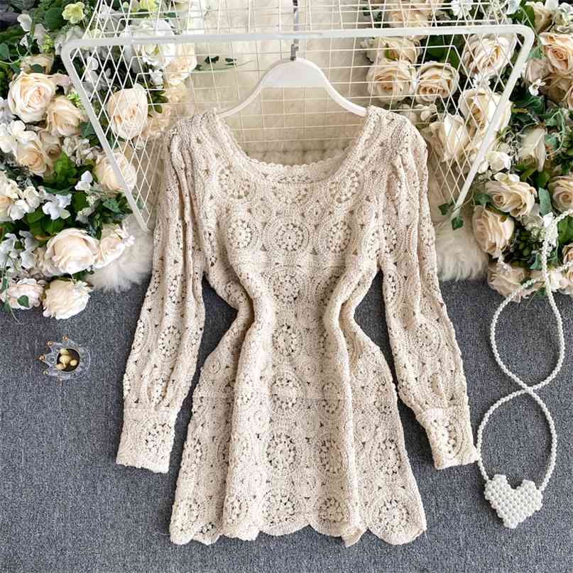 Women's crochet knit top solid cover up summer bohemian beachwear long sleeve square collar hollow out knitting blouse tops 210603, Apricot
Women's crochet knit top solid cover up summer bohemian beachwear long sleeve square collar hollow out knitting blouse tops 210603, Apricot