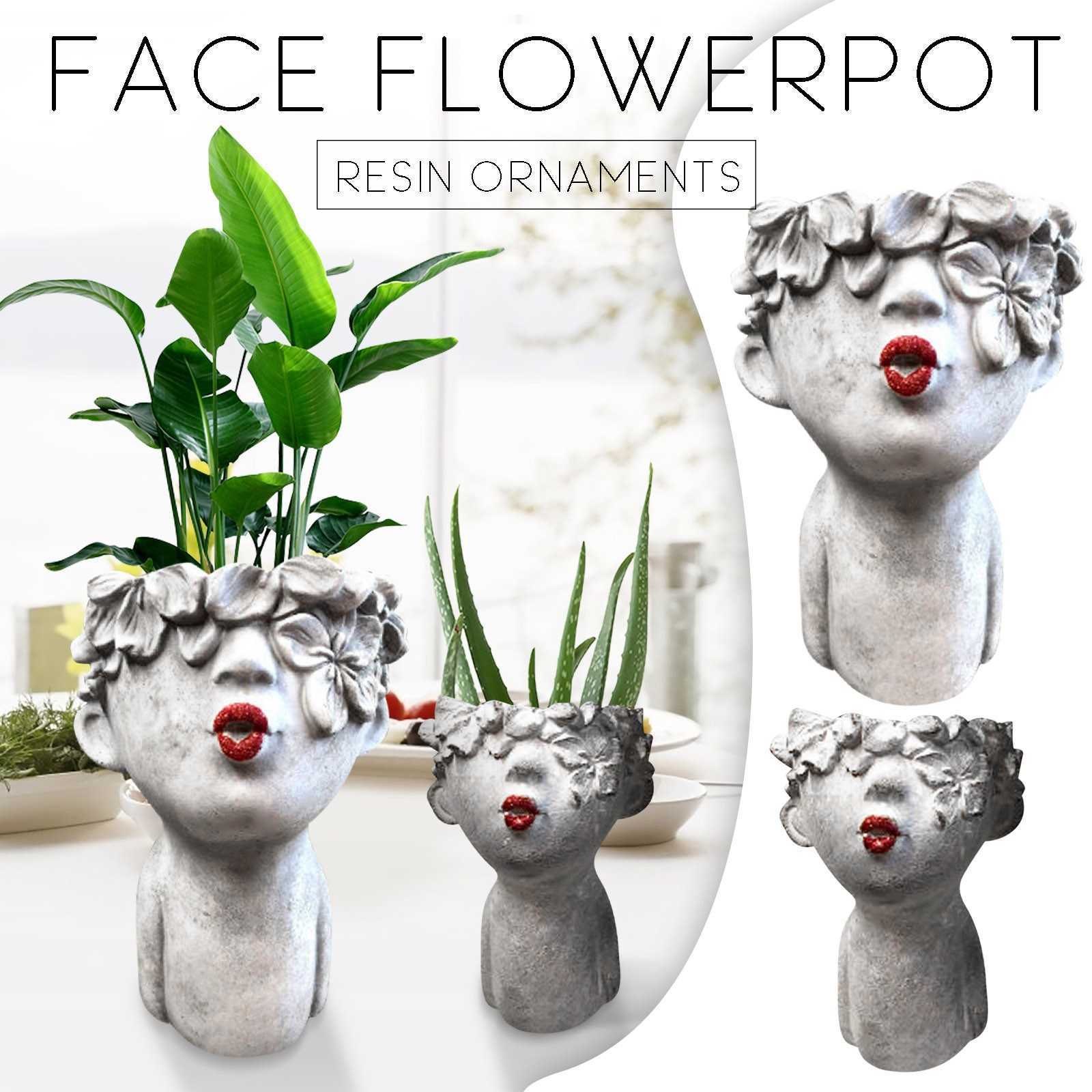 Small Kissing Women Flower Pots Painted Lips Red Head Figurines Garden Planter Cute Flowerpot Gift Home Decoration 210712
Small Kissing Women Flower Pots Painted Lips Red Head Figurines Garden Planter Cute Flowerpot Gift Home Decoration 210712