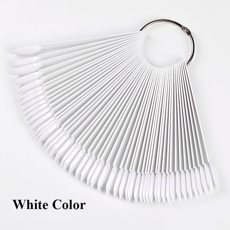 False Nails Clear Nature Black Tips For Nail Art Display Oval Fan Style Swatch Polish Stand Practice Manicure Tools