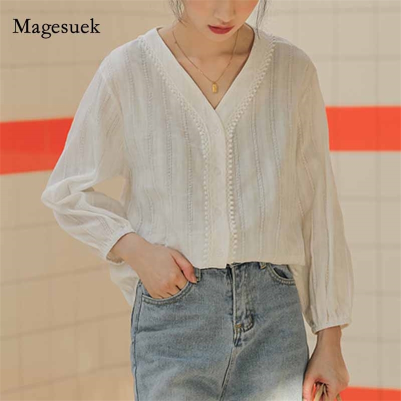 Vintage Autumn Long Sleeve Cotton Shirt Chic Office Lady Woman V-neck Womens Tops and Blouses White Blusas 10956 210518
Vintage Autumn Long Sleeve Cotton Shirt Chic Office Lady Woman V-neck Womens Tops and Blouses White Blusas 10956 210518