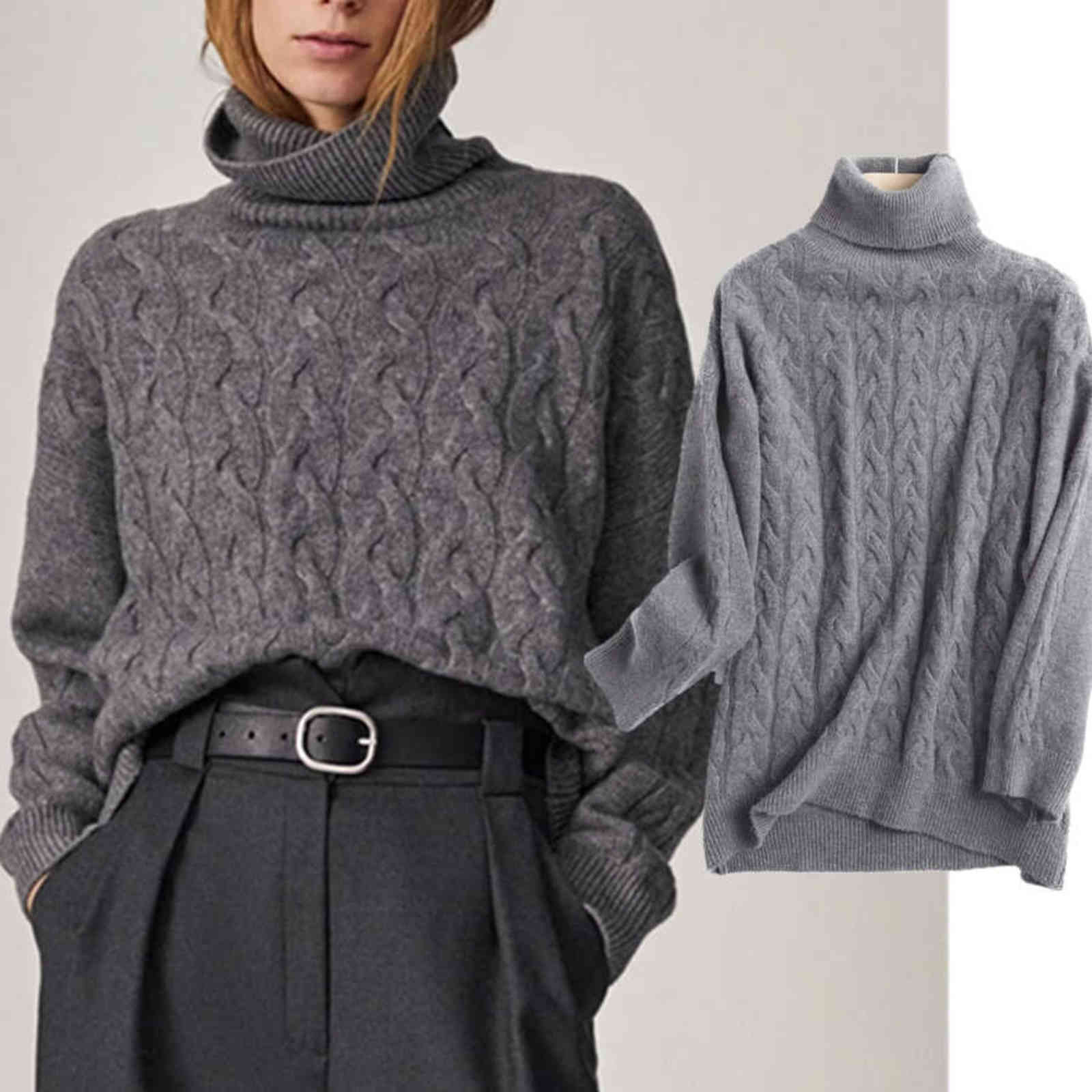 Withered Winter Sweaters Women England Style Fashion Turtleneck Twisted flower Warm Wool Pull Femme Sweaters Women Pullovers Top Y1110, Dark grey
Withered Winter Sweaters Women England Style Fashion Turtleneck Twisted flower Warm Wool Pull Femme Sweaters Women Pullovers Top Y1110, Dark grey