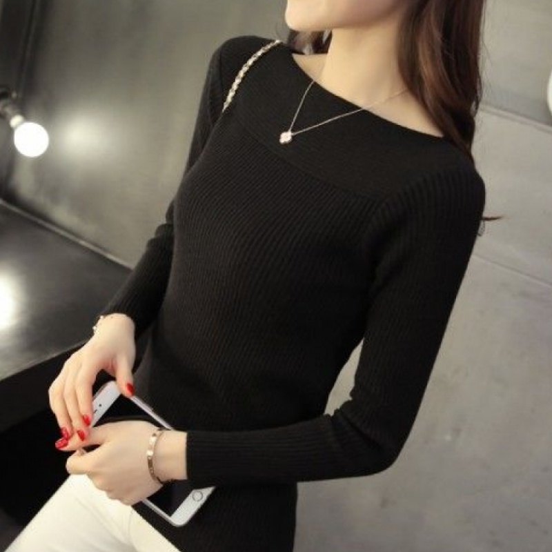 Autumn Winter Long Sleeve Womens Sweaters Solid Elasticity Slim Knitted O-neck Pullover Women Jumper 7168 50 210512