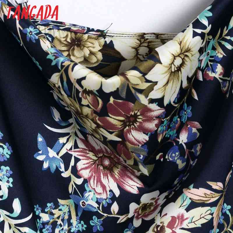 Summer Women Floral Print French Style Spaghetti Strap Ladies Midi Dress Vestidos 6H14 210416