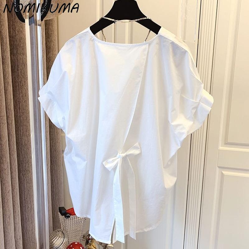 Women's Blouses & Shirts Nomikuma Woman Tops Causal Korean Bow Tie Irregular Blouse Shirt 2021 Summer Puff Sleeve O-neck Blusas Mujer De Mod, White
Women's Blouses & Shirts Nomikuma Woman Tops Causal Korean Bow Tie Irregular Blouse Shirt 2021 Summer Puff Sleeve O-neck Blusas Mujer De Mod, White