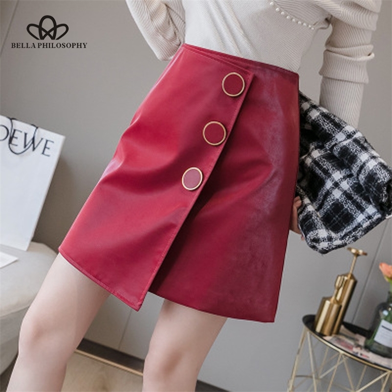 Autumn Fashion Solid Leather Skirt High Waist Short Asymmetrical s Button Quality Mini 210519, White
Autumn Fashion Solid Leather Skirt High Waist Short Asymmetrical s Button Quality Mini 210519, White