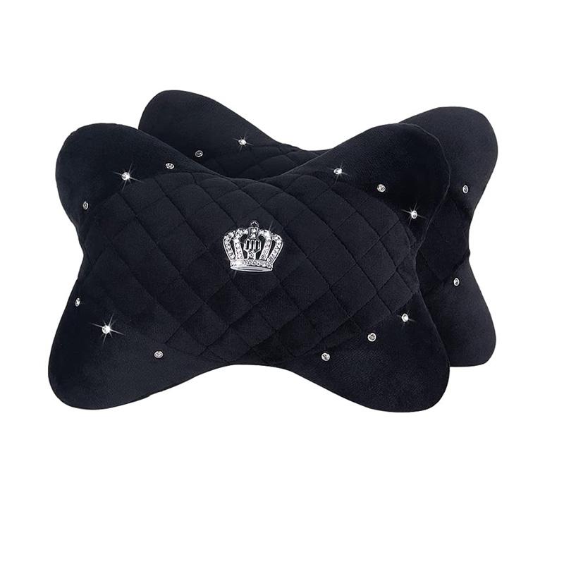 Seat Cushions 2PCS Plush Car Neck Pillow With Bling Rhinestones Crown Universal PU Bone-Shaped Vehicle Headrest Cushion For Women Girls Blac
Seat Cushions 2PCS Plush Car Neck Pillow With Bling Rhinestones Crown Universal PU Bone-Shaped Vehicle Headrest Cushion For Women Girls Blac