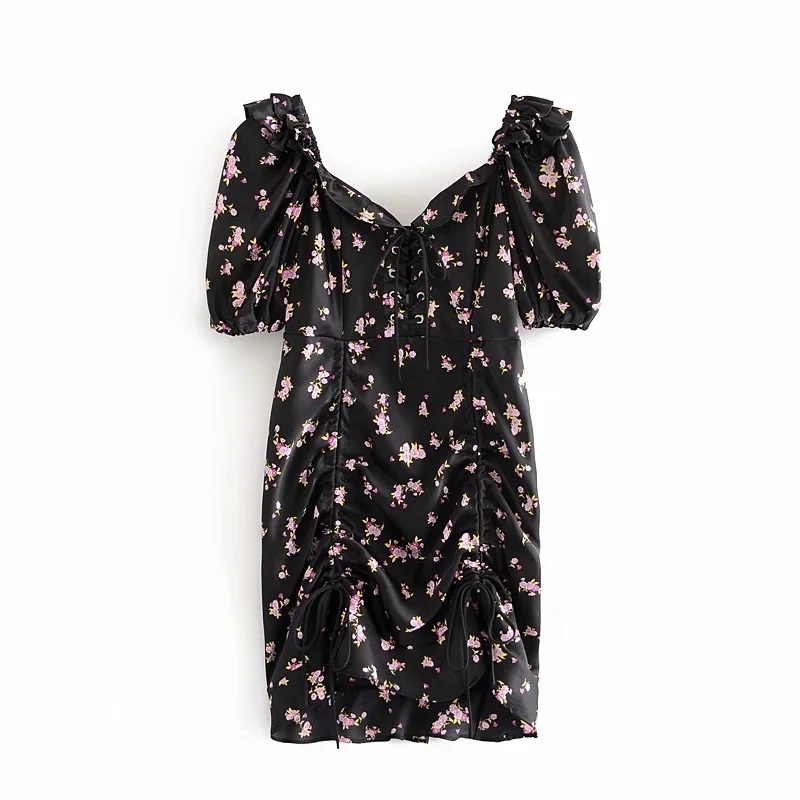 Vintage Chic Floral Printed Bandage Drawstring Mini Dress Women Fashion Backless Square Collar Slim Dresses 210520, As pic
Vintage Chic Floral Printed Bandage Drawstring Mini Dress Women Fashion Backless Square Collar Slim Dresses 210520, As pic