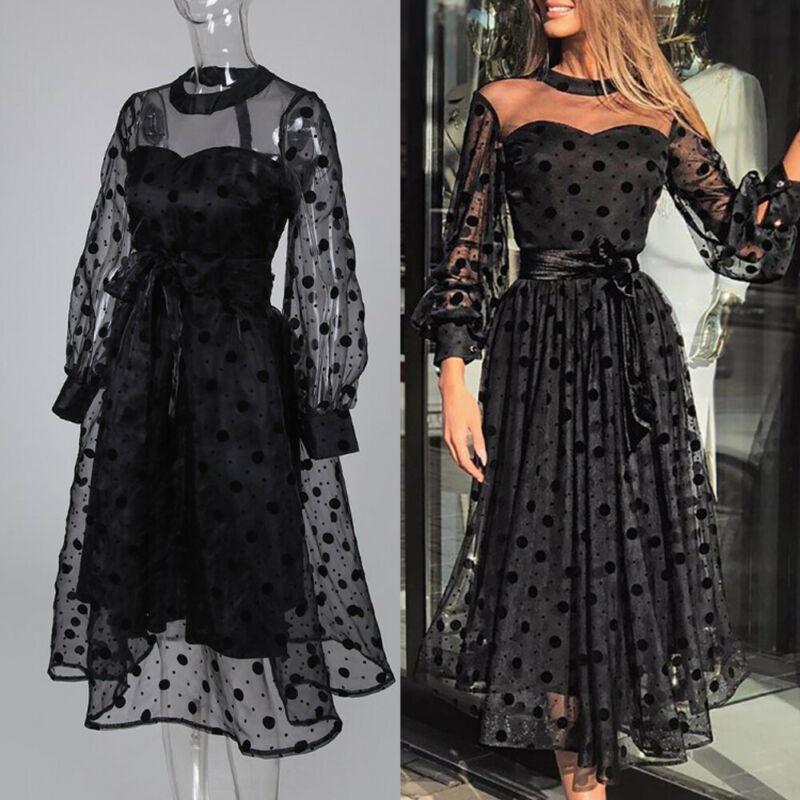 Sexy Black Dot Mesh Puff Sleeve Bodycon A-line Dress Women 2021 Elegant Solid Spring Autumn Party Long Dresses Casual
Sexy Black Dot Mesh Puff Sleeve Bodycon A-line Dress Women 2021 Elegant Solid Spring Autumn Party Long Dresses Casual