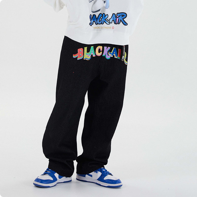 IEFB /men's wear spring loose high street causal pants fashion Men's colorful tadpole letter printing trouers 9Y3236 210524