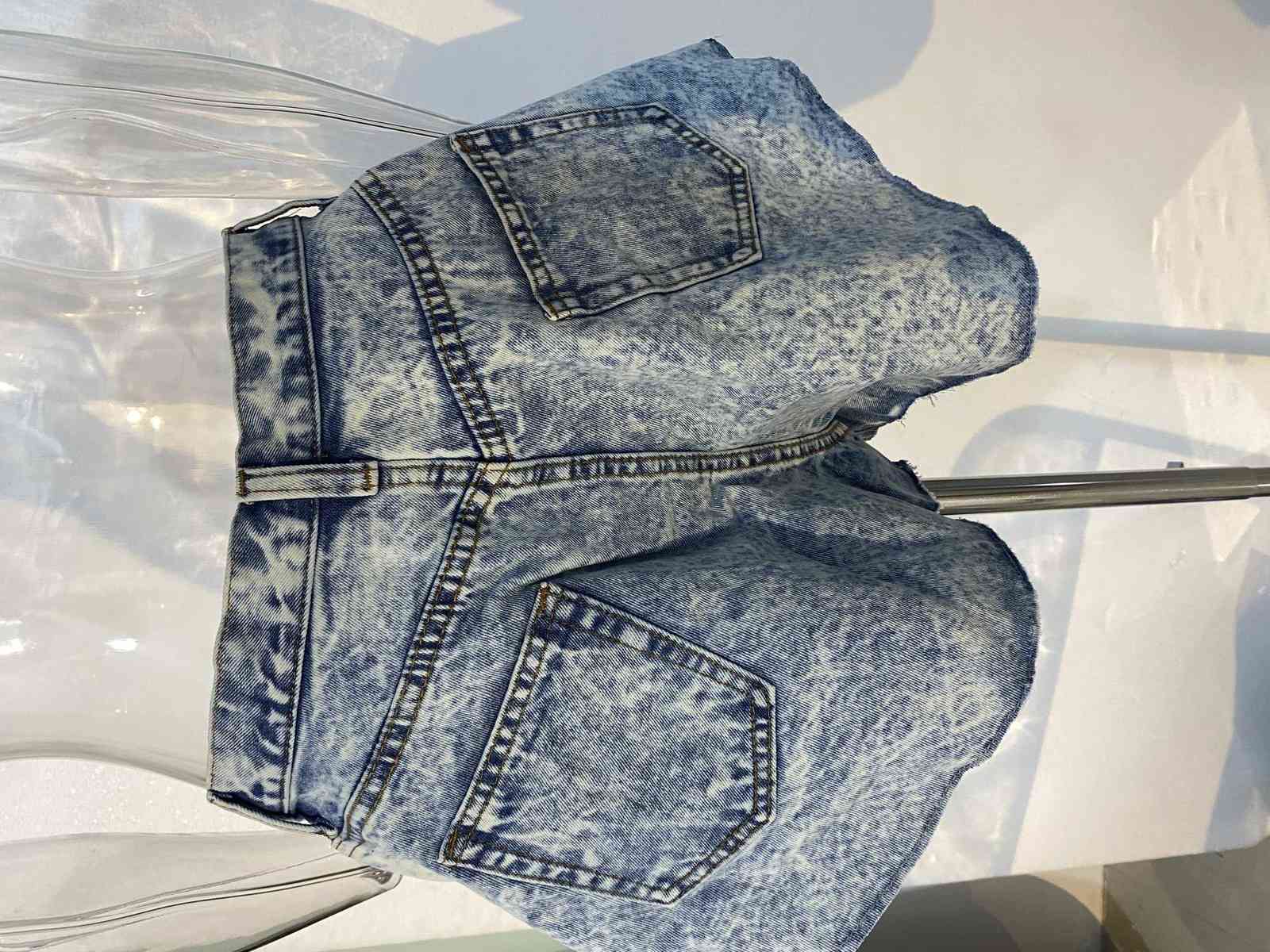 DEAT summer fashion mesh clothing light blue denim washed pockets zippers shorts female bottoms WL38605L 210625